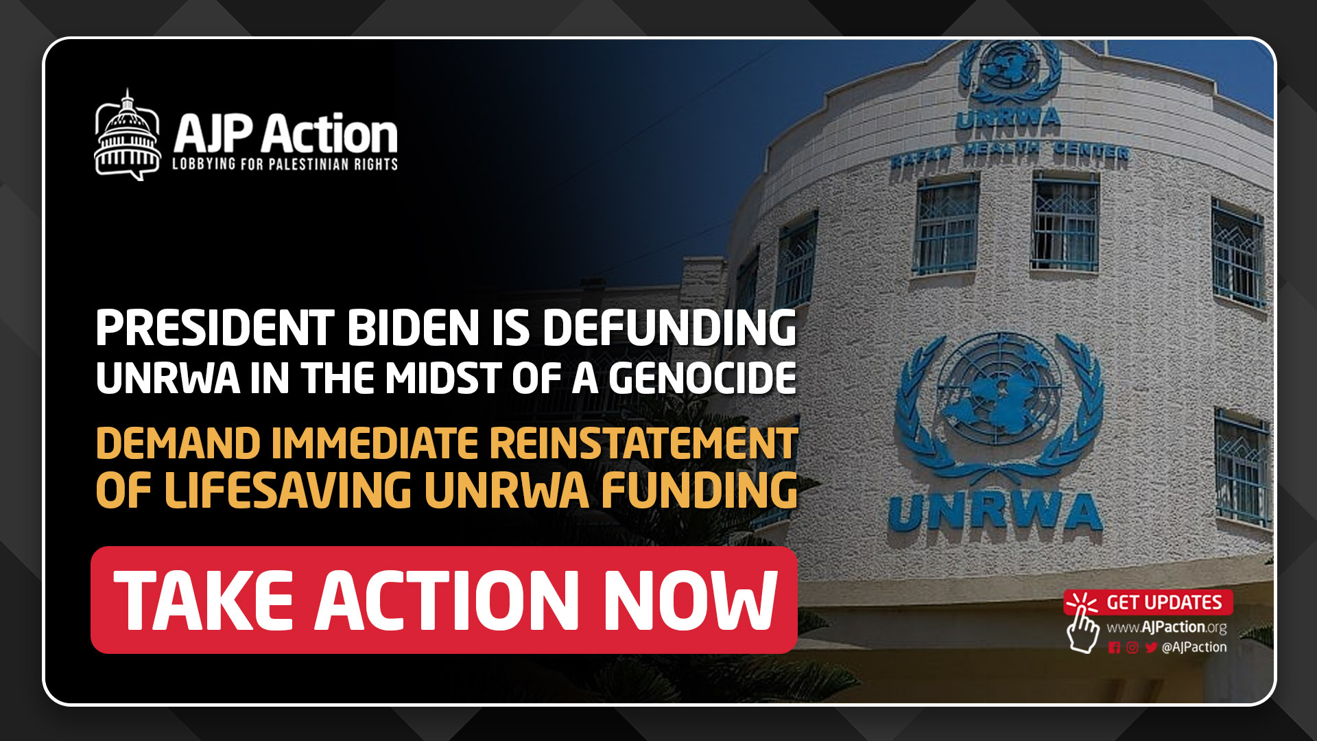 ACTION ALERT: Demand Immediate Reinstatement Of Lifesaving UNRWA Funding